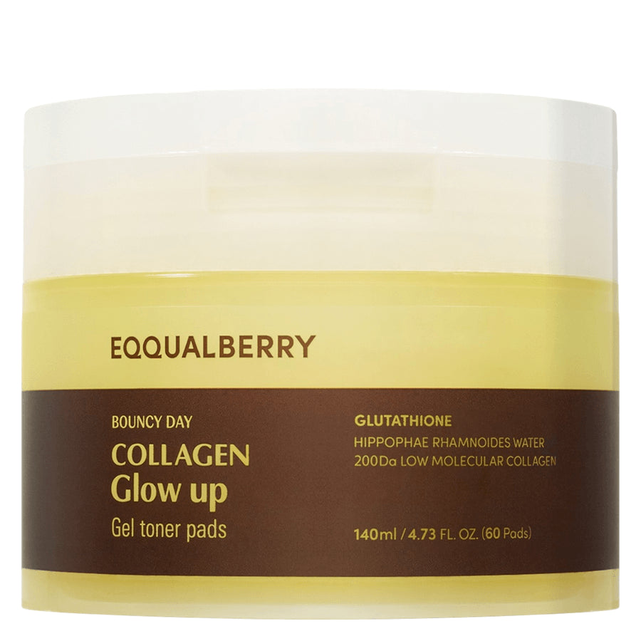 Eqqualberry Collagen Glow Up Gel Toner Pads 60 Pads 140ml